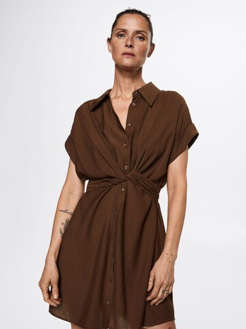 MANGO Shirt Dress 'MENDOZA' in Brown: front