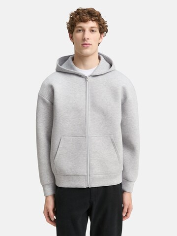 TOM TAILOR DENIM Sweatvest in Grijs: voorkant