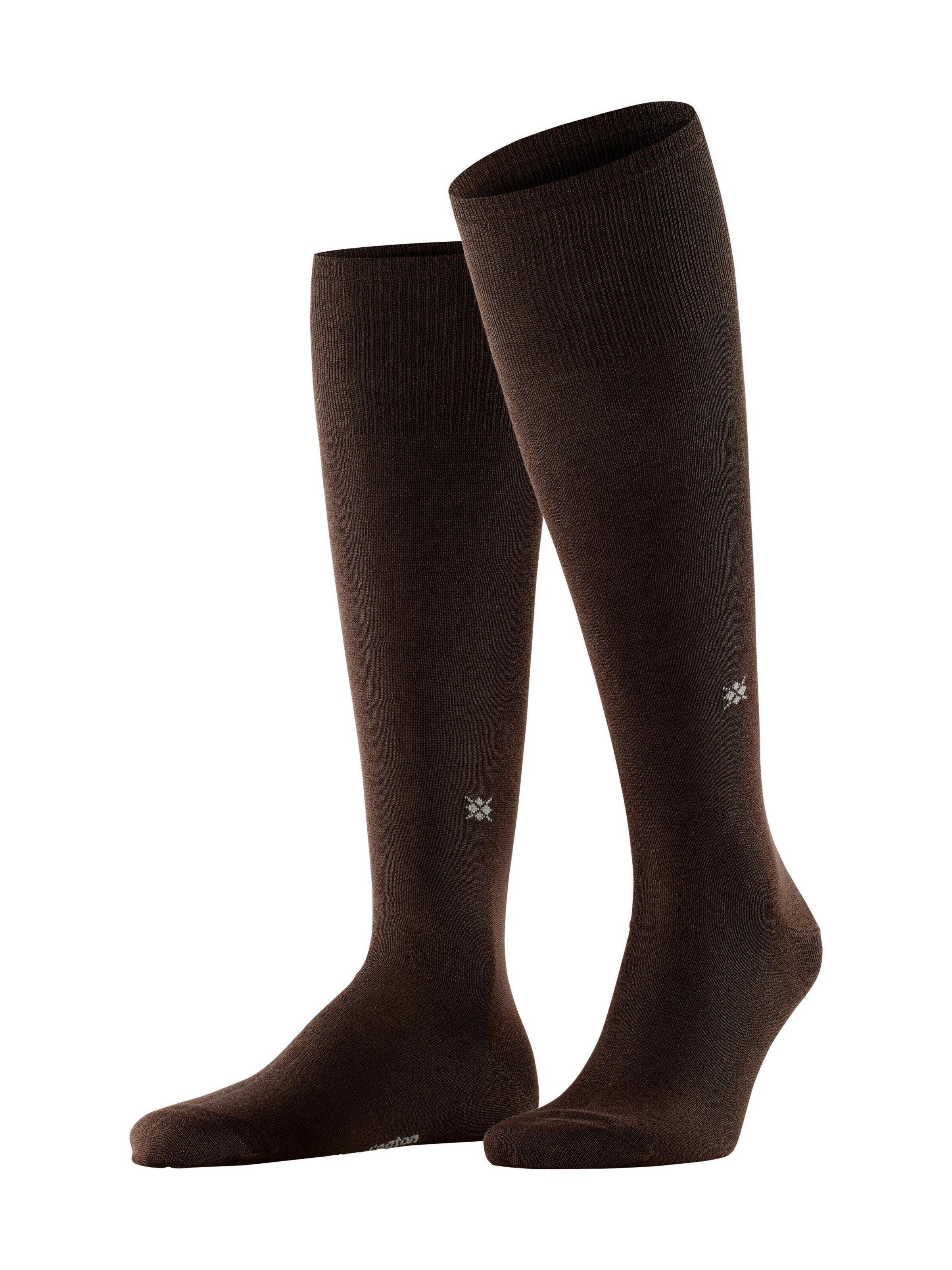 BURLINGTON Knee High Socks 'Dublin' in Brown: front