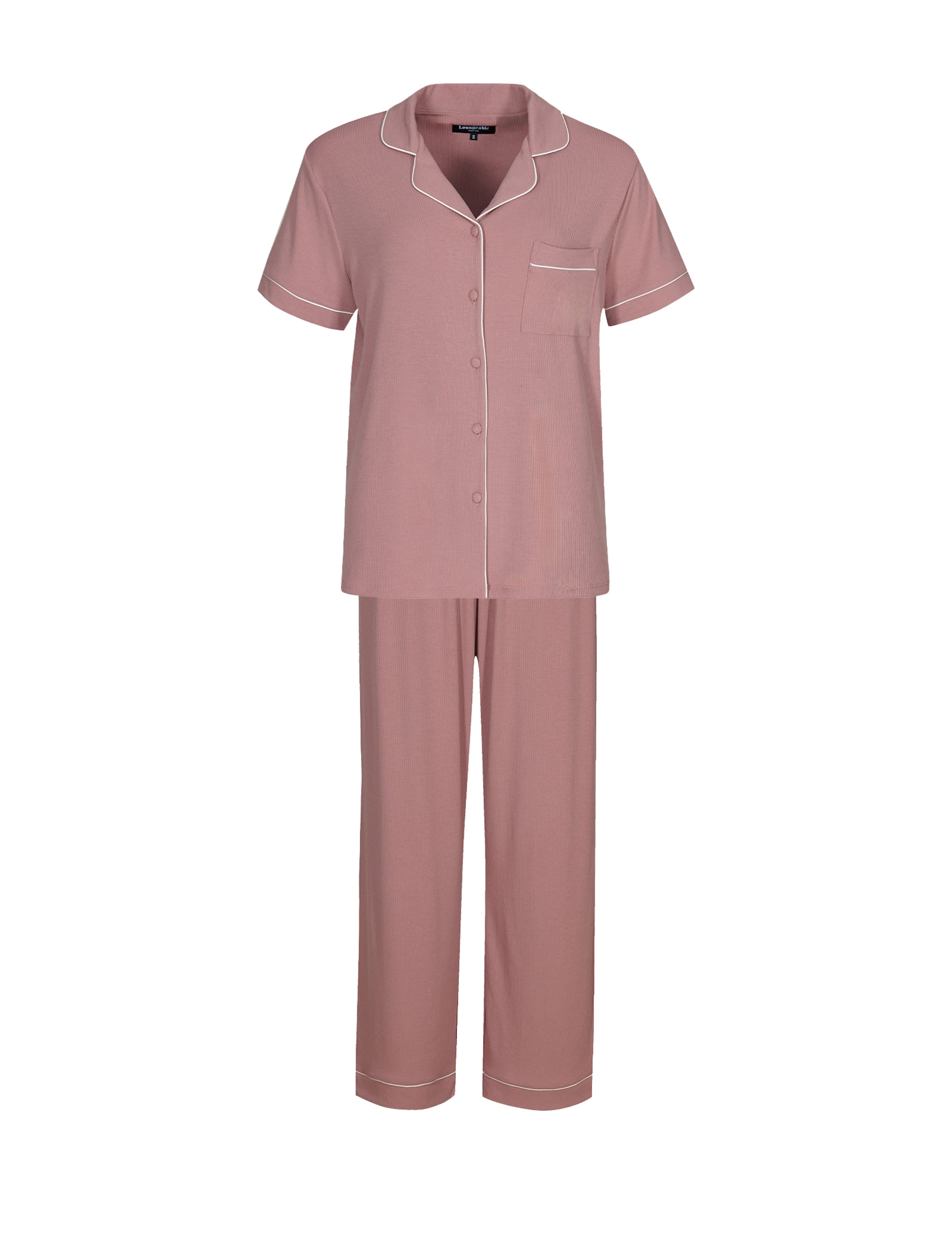 Loungeable Pyjama in Pink: Vorderseite
