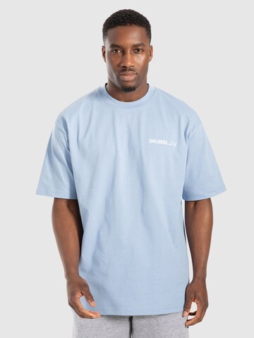 Smilodox Oversize T-Shirt ' Liquid Brail ' in Blau: Vorderseite