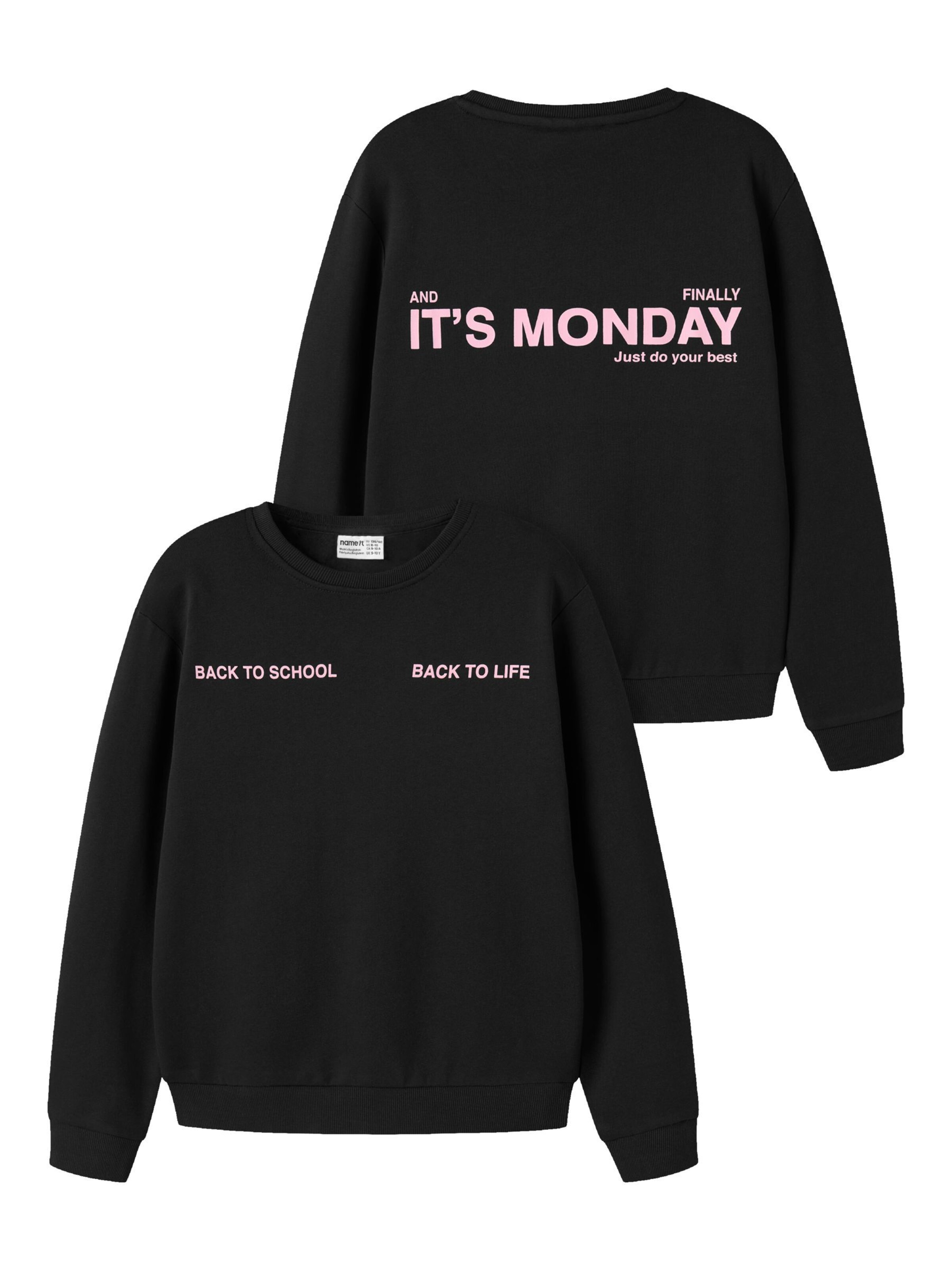 NAME IT Sweatshirt in Zwart: voorkant