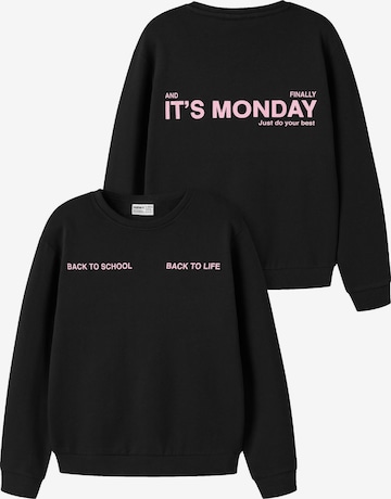 NAME IT Sweatshirt in Zwart: voorkant