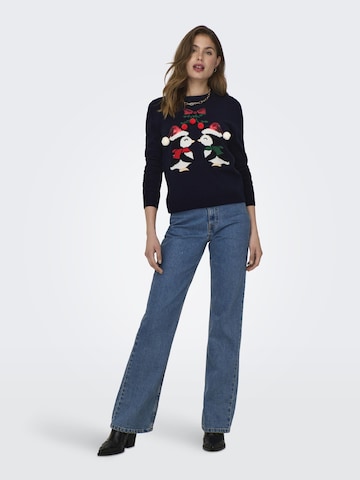 ONLY Sweater 'Xmas Kiss' in Blue