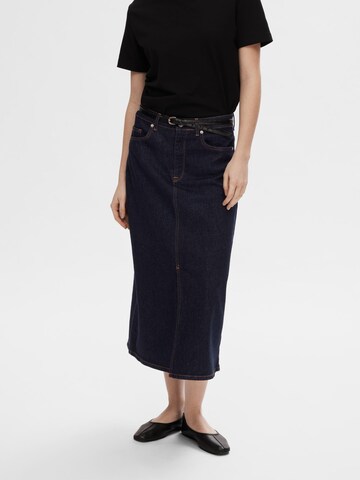Jupe SELECTED en bleu : devant