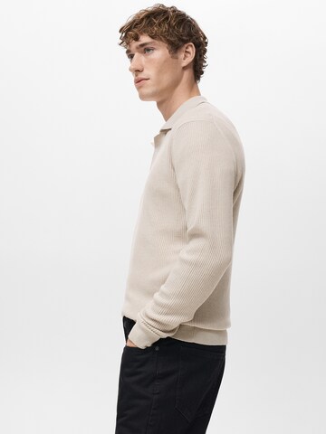 MANGO MAN Sweter 'ANTIGUAS' w kolorze beżowy