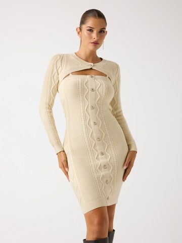 GUESS Knitted dress in Beige: front