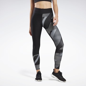 Reebok Skinny Sportbroek in Zwart: voorkant