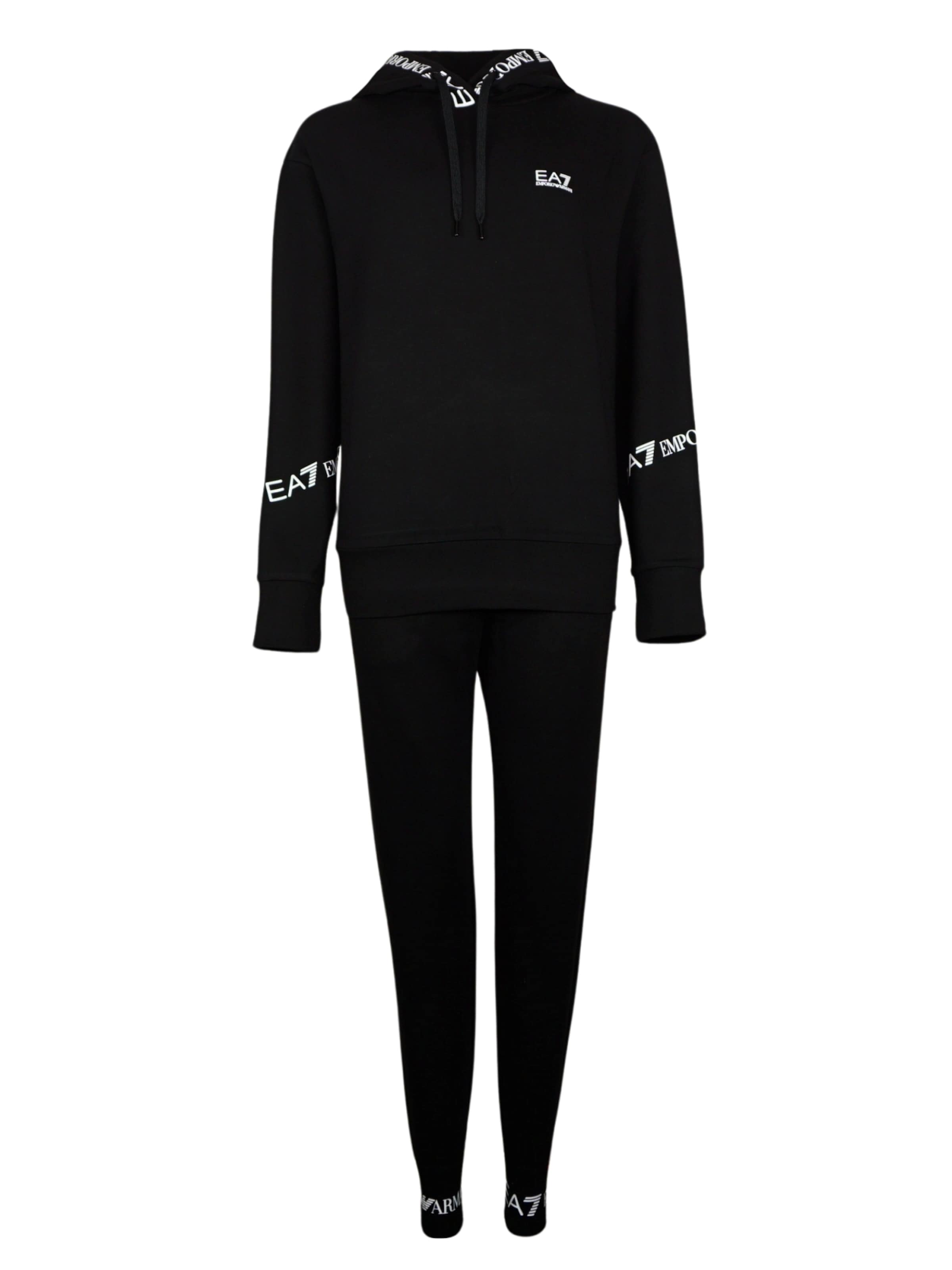 EA7 Emporio Armani Joggingpak in Zwart: voorkant