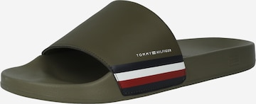 TOMMY HILFIGER Pantofle – zelená: přední strana