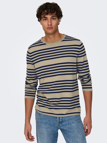 Only & Sons - Jersey 'Oby' en beige: frente