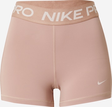 NIKESkinny Sportske hlače - smeđa boja: prednji dio