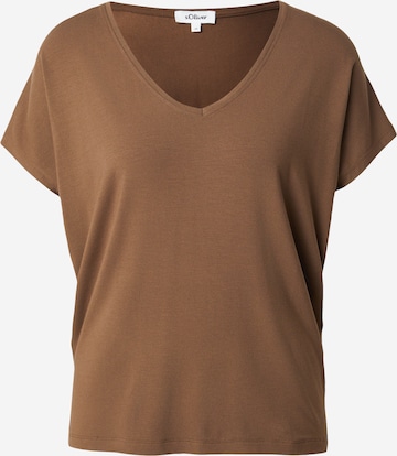 s.Oliver Shirt in Bruin: voorkant