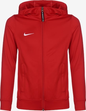 NIKE Athletic Zip-Up Hoodie in Red: front