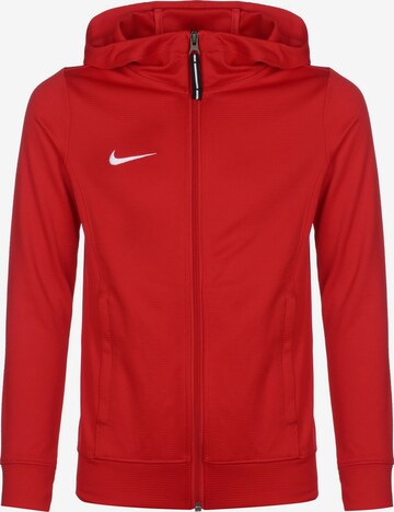 NIKE Athletic Zip-Up Hoodie in Red: front