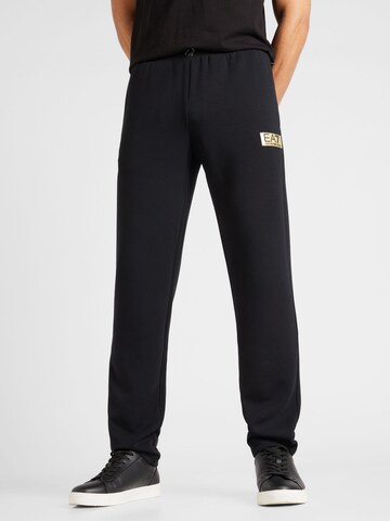 EA7 Emporio Armani Regular Trousers in Black: front