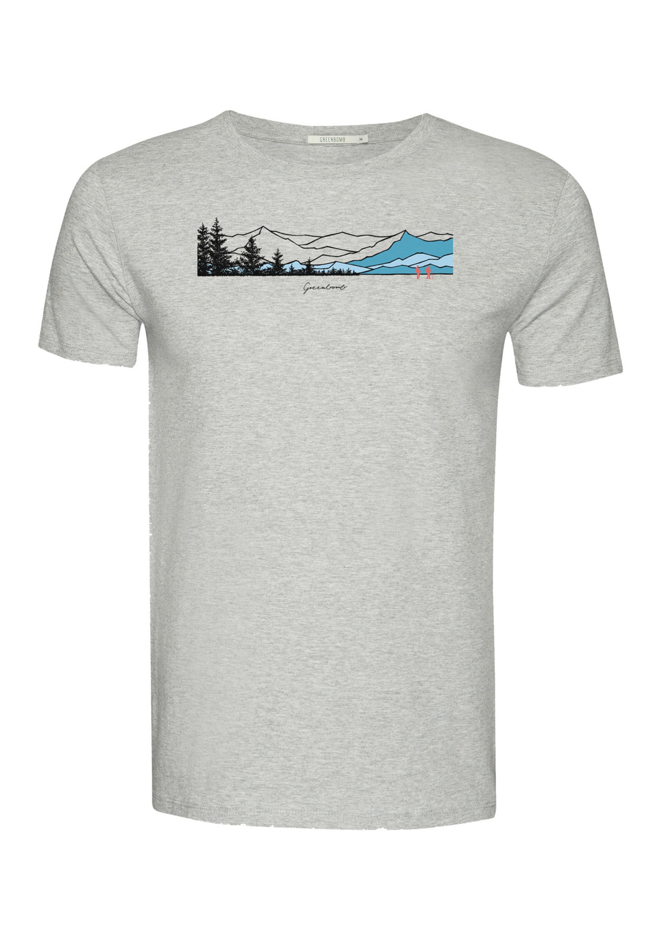 Maglietta 'Nature Hike Together' di GREENBOMB in grigio: frontale