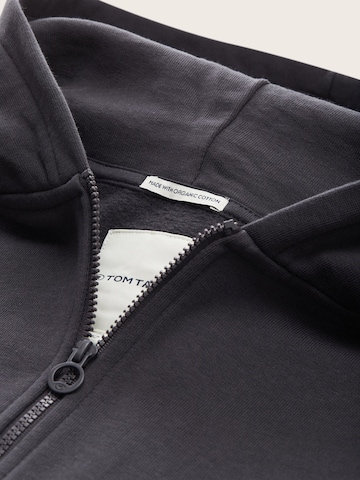 TOM TAILOR Zip-Up Hoodie in Grey