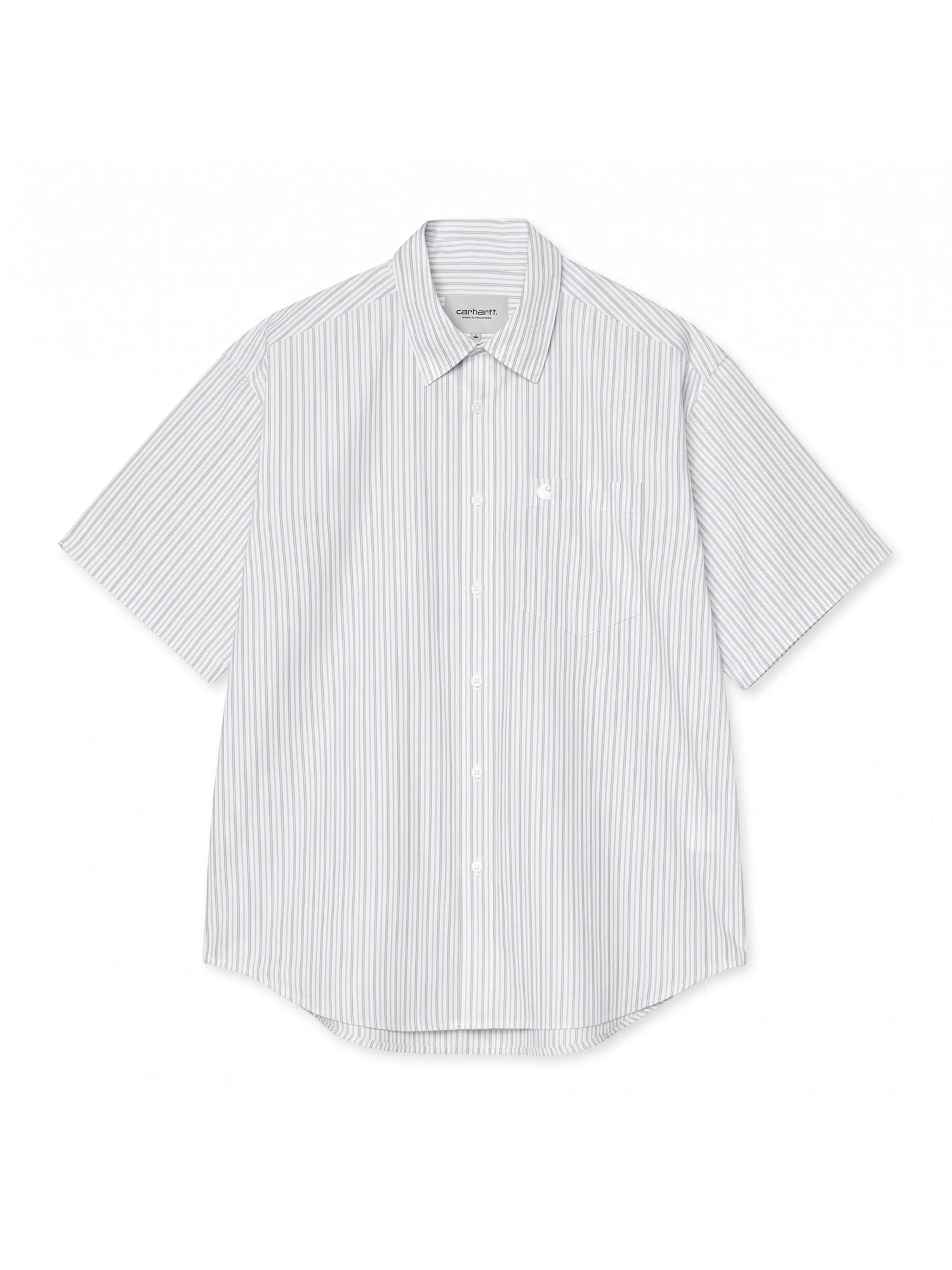 Carhartt WIP Chemise 'S/S KEENE SHIRT KEENE STRIPE WHITE' en XS en blanc, Vue avec produit