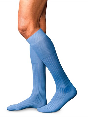 FALKE Knee High Socks 'No. 13 Finest Piuma Cotton' in Blue