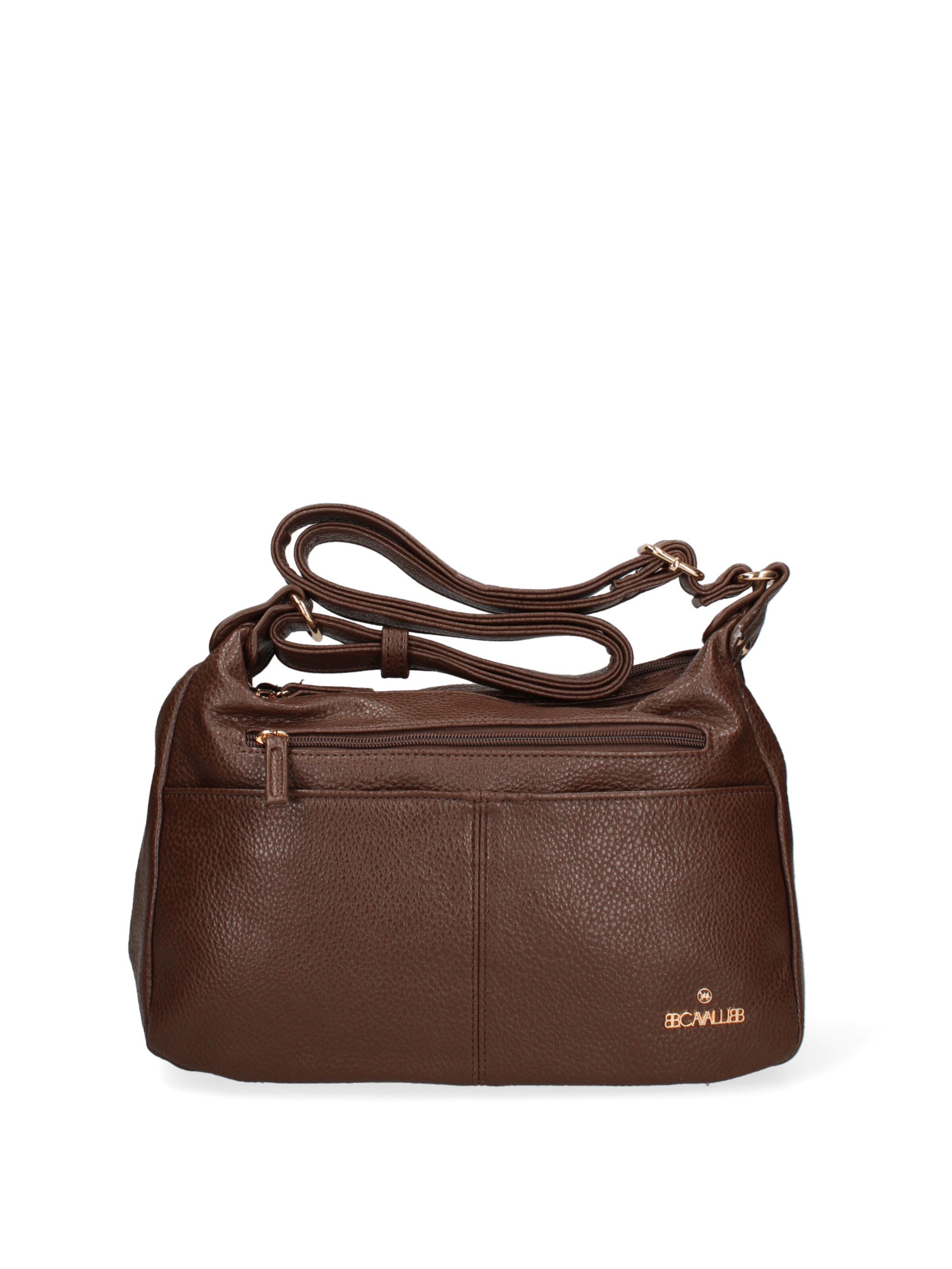 Borsa a spalla 'Borsa a Tracolla Donna Ecopelle con Zip e Tasche Multiple - B Cavalli' di B. Cavalli in beige: frontale