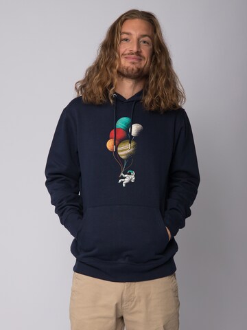 Felpa 'Balloon Spaceman' di Watapparel in blu: frontale