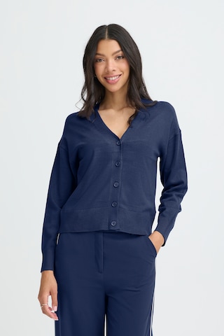 b.young Strickjacke 'BYMmorla' in Blau: Vorderseite