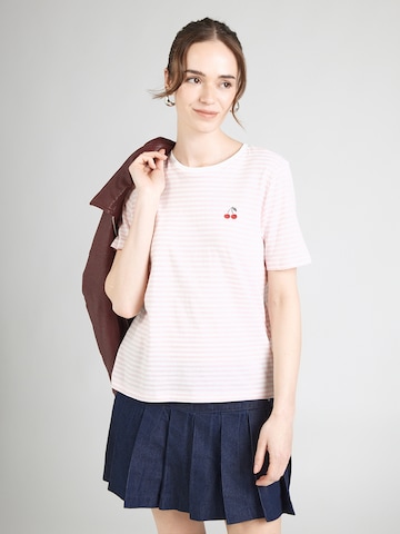 ONLY Μπλουζάκι 'ONLHAPPY' σε ροζ: μπροστά