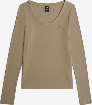 G-STAR Shirt 'Slim Rib Open Neck ' in Brown: front