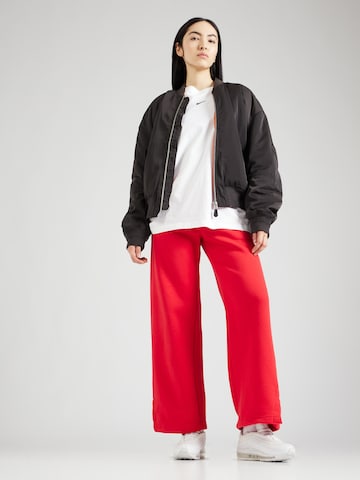 NIKE Wide leg Broek 'Phoenix Fleece' in Rood