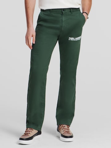 Regular Pantalon chino Karl Lagerfeld en vert : devant