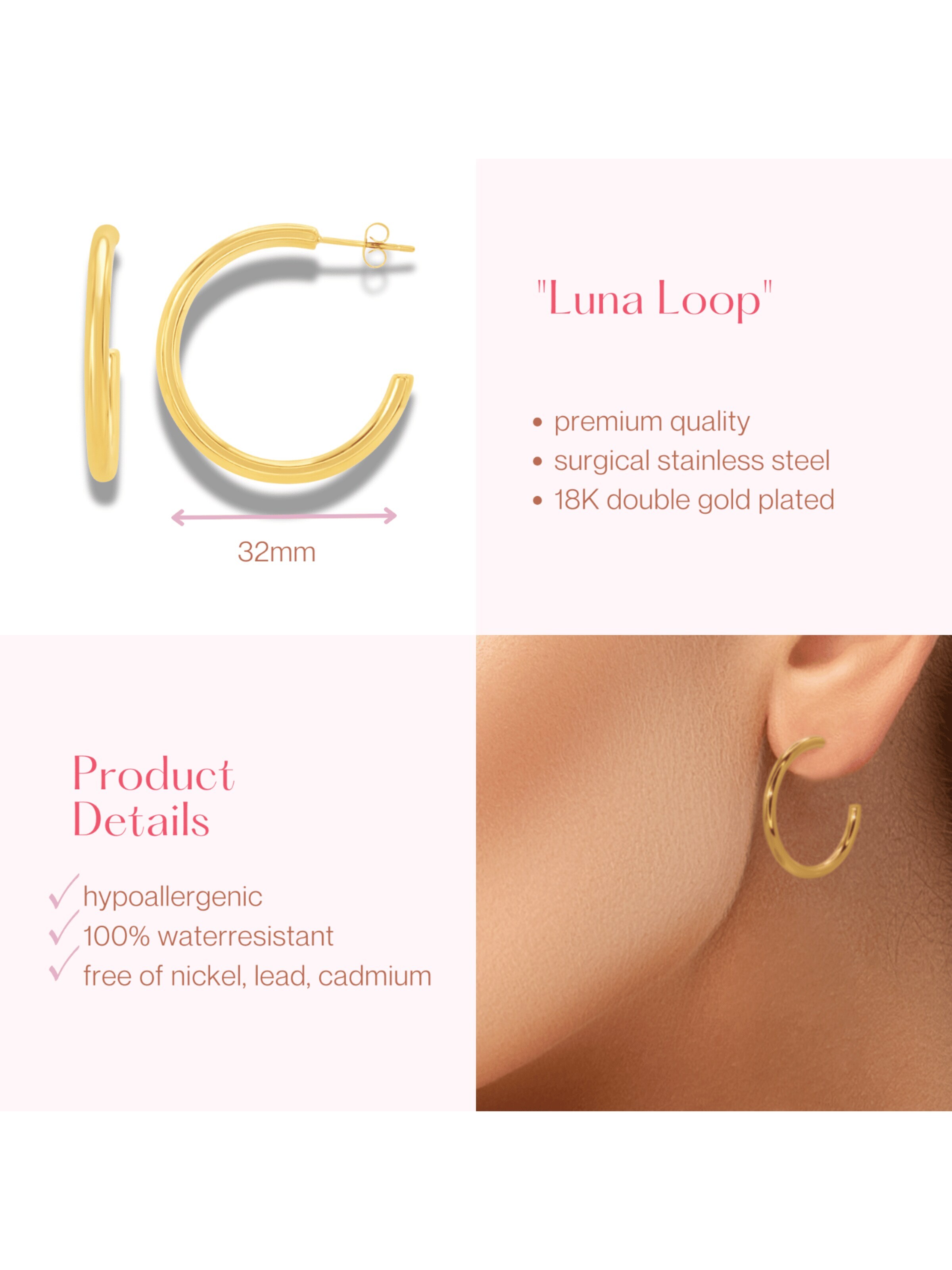 ARS-ARGENTI Ohrringe 'LUNA LOOP'‌‌‌ in Gold