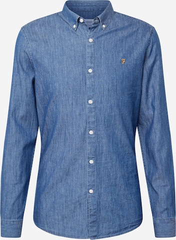 FARAH Regular fit Button Up Shirt in Blue: front