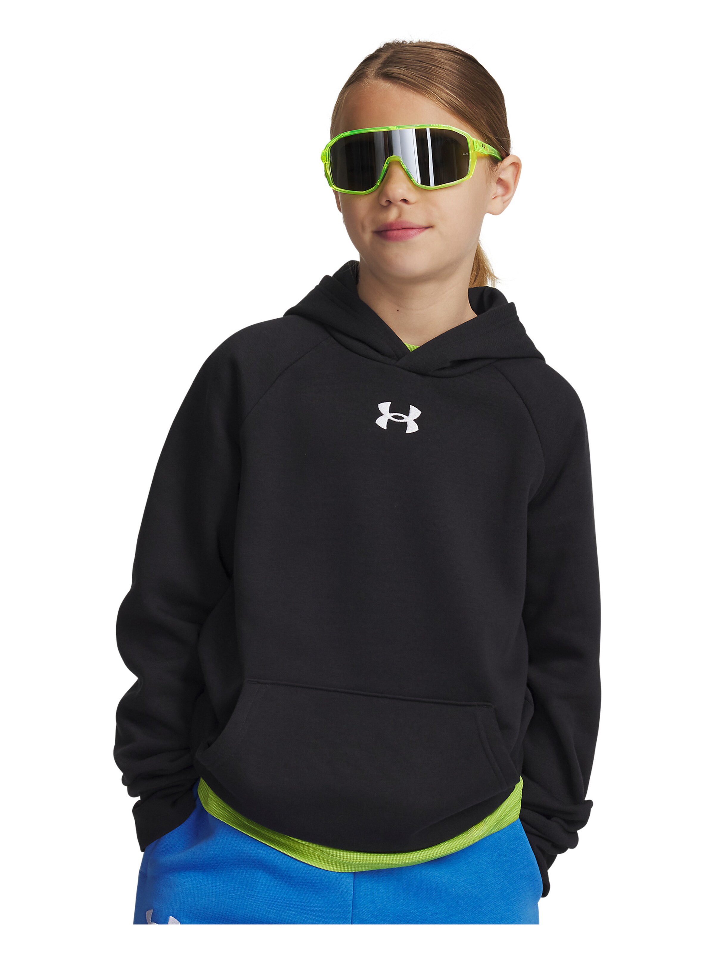 UNDER ARMOUR Sportief sweatshirt 'Rival' in Zwart: voorkant