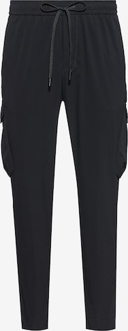 BOSS Green Tapered Athletic Pants ' T_Urbanex' in Black: front