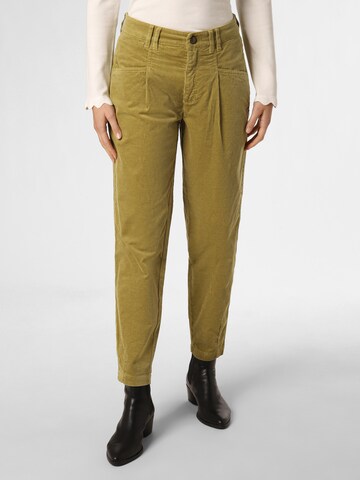 Rosner Tapered Pleat-Front Pants ' Mara ' in Green: front