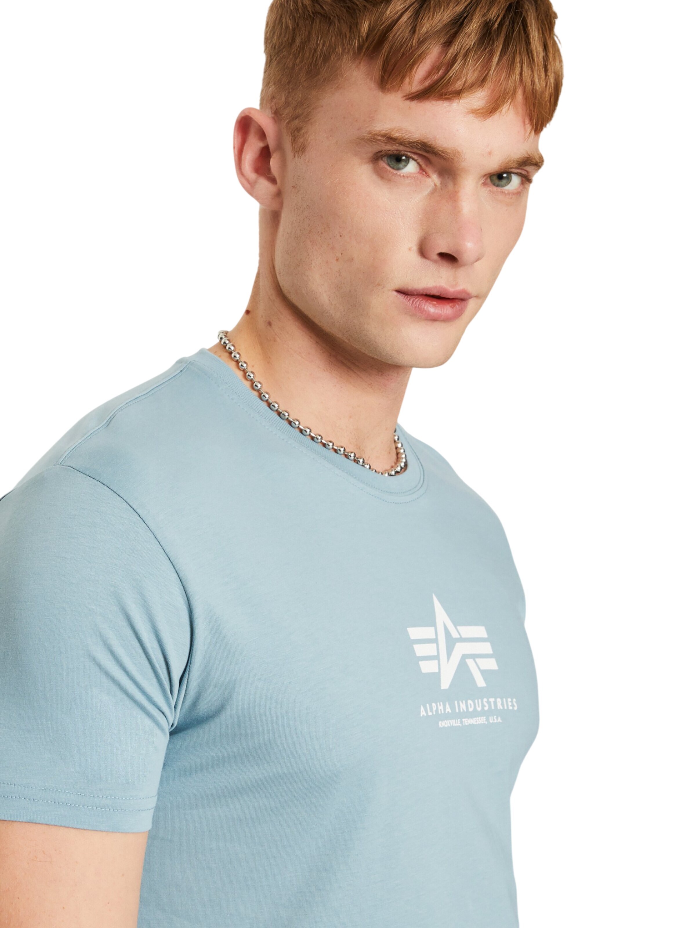 ALPHA INDUSTRIES Shirt 'Basic Mid Logo'‌‌ in Blau