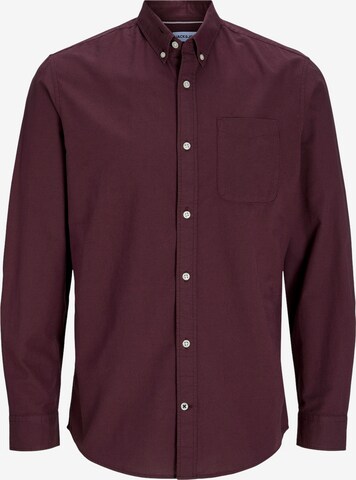 JACK & JONES Button Up Shirt in Red: front