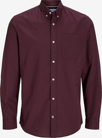 JACK & JONES Button Up Shirt in Red: front