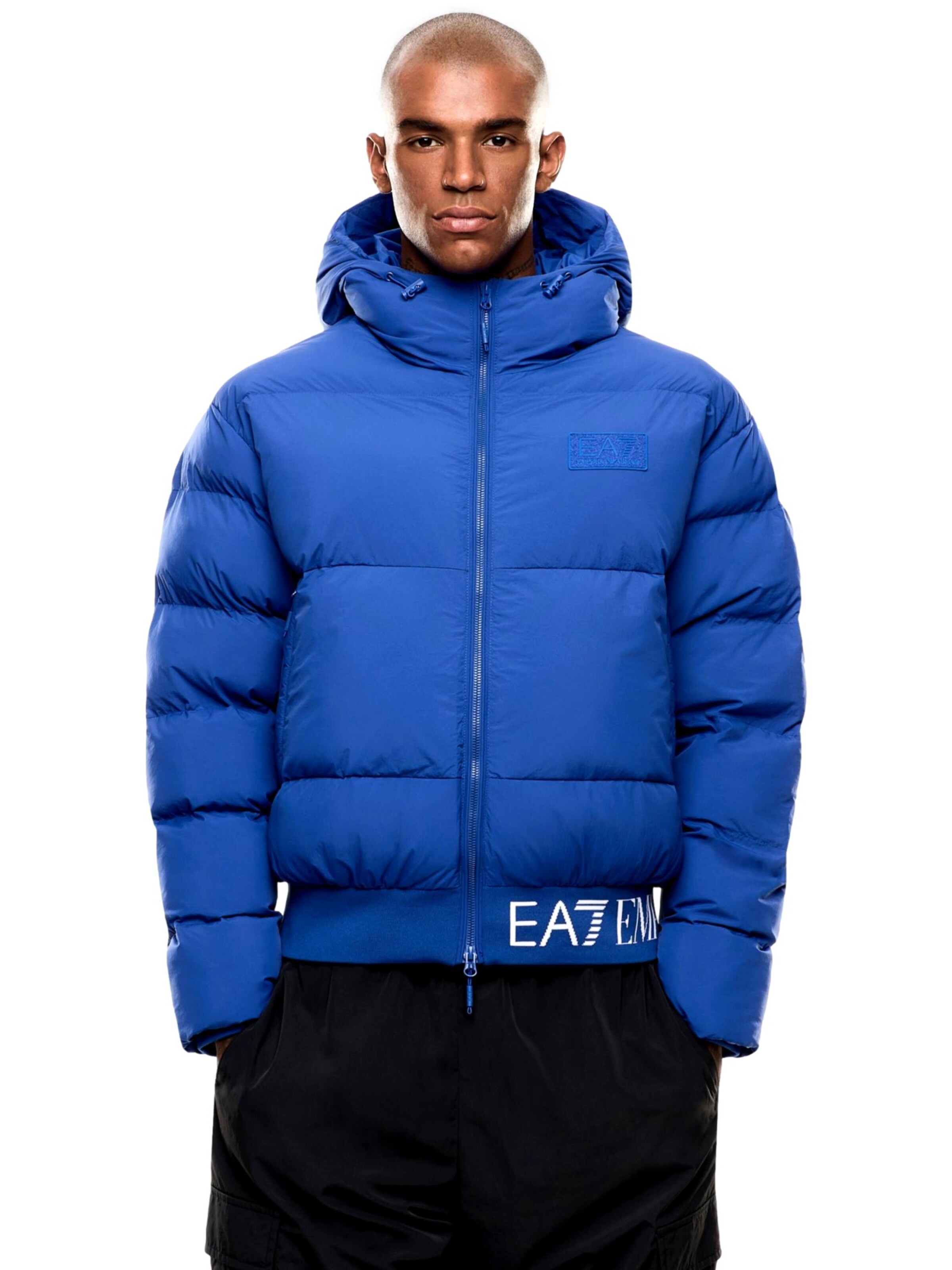 Giacca invernale di EA7 Emporio Armani in blu: frontale