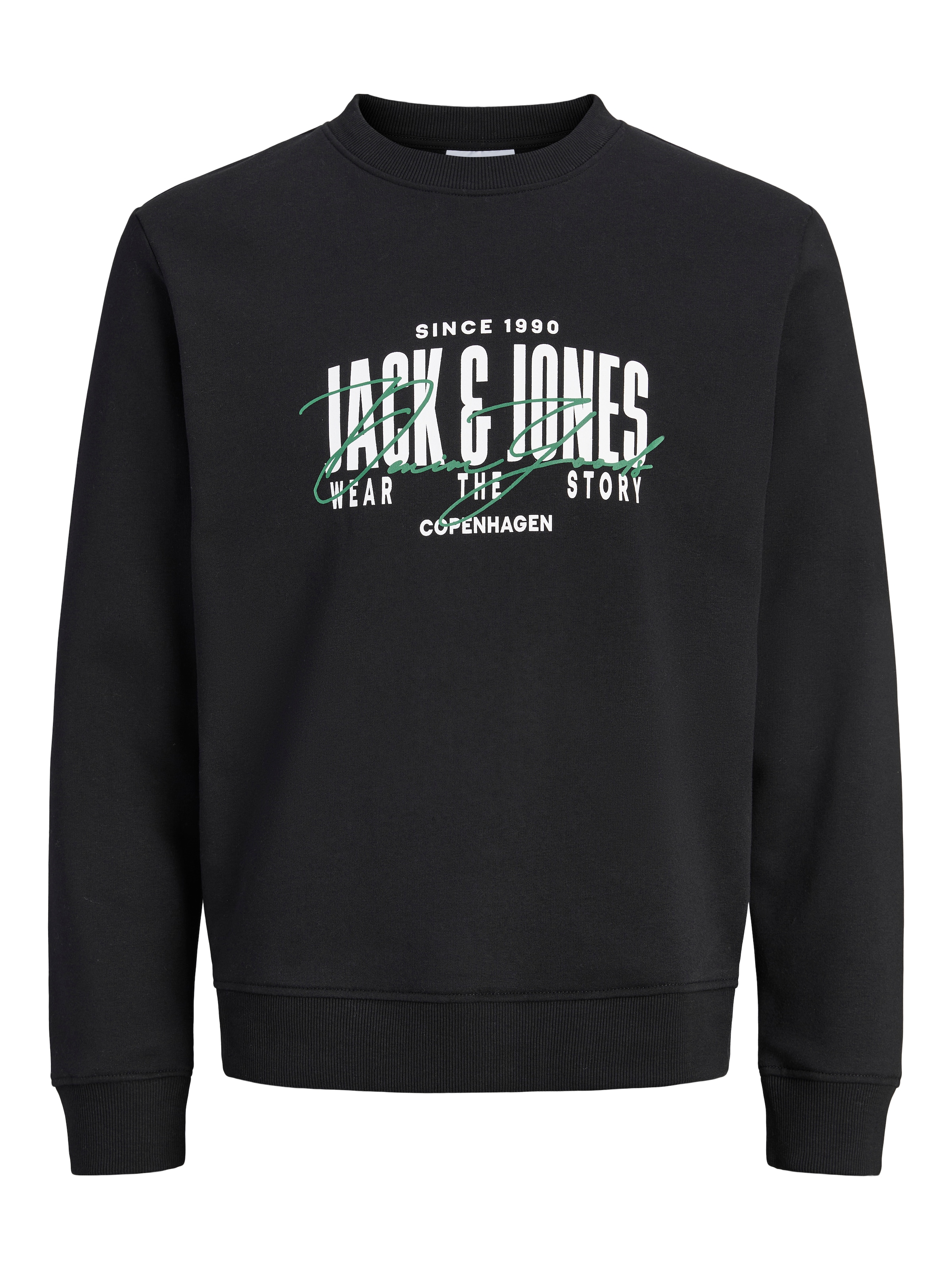 JACK & JONESSweater majica 'JJAero' - crna boja: prednji dio