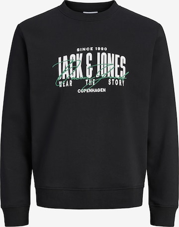 JACK & JONESSweater majica 'JJAero' - crna boja: prednji dio