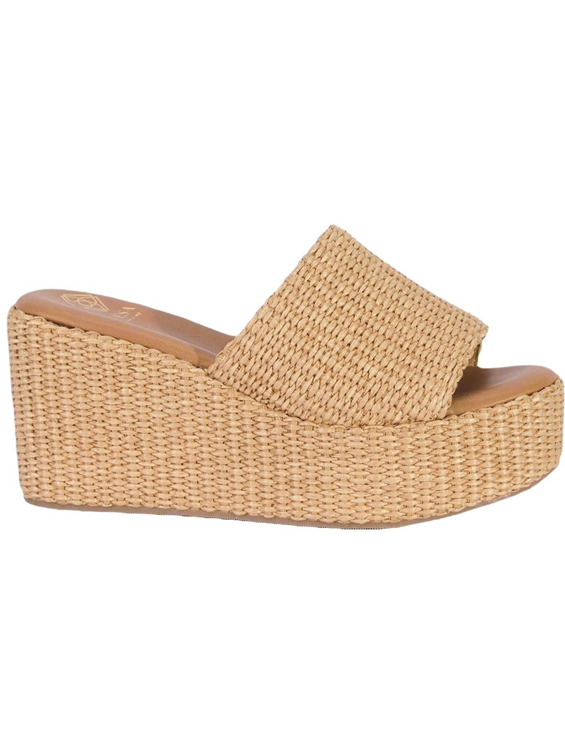 Desa - Zapatos abiertos 'DESA Damen-Keilsandalen aus Raffia' en beige