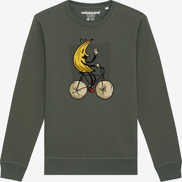 Felpa ' Banana Rider ' di Watapparel in verde: frontale