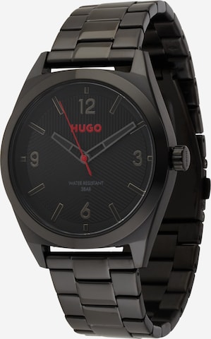 HUGO Red Analog Watch in Black: front