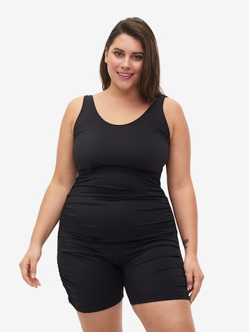 Swim by Zizzi - Soutien Bustier Fato de banho em preto: frente