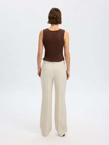 SELECTED FEMME Wide leg Pleated Pants in Beige