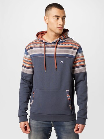 Iriedaily Sweatshirt 'Vintachi Block' in Blauw: voorkant