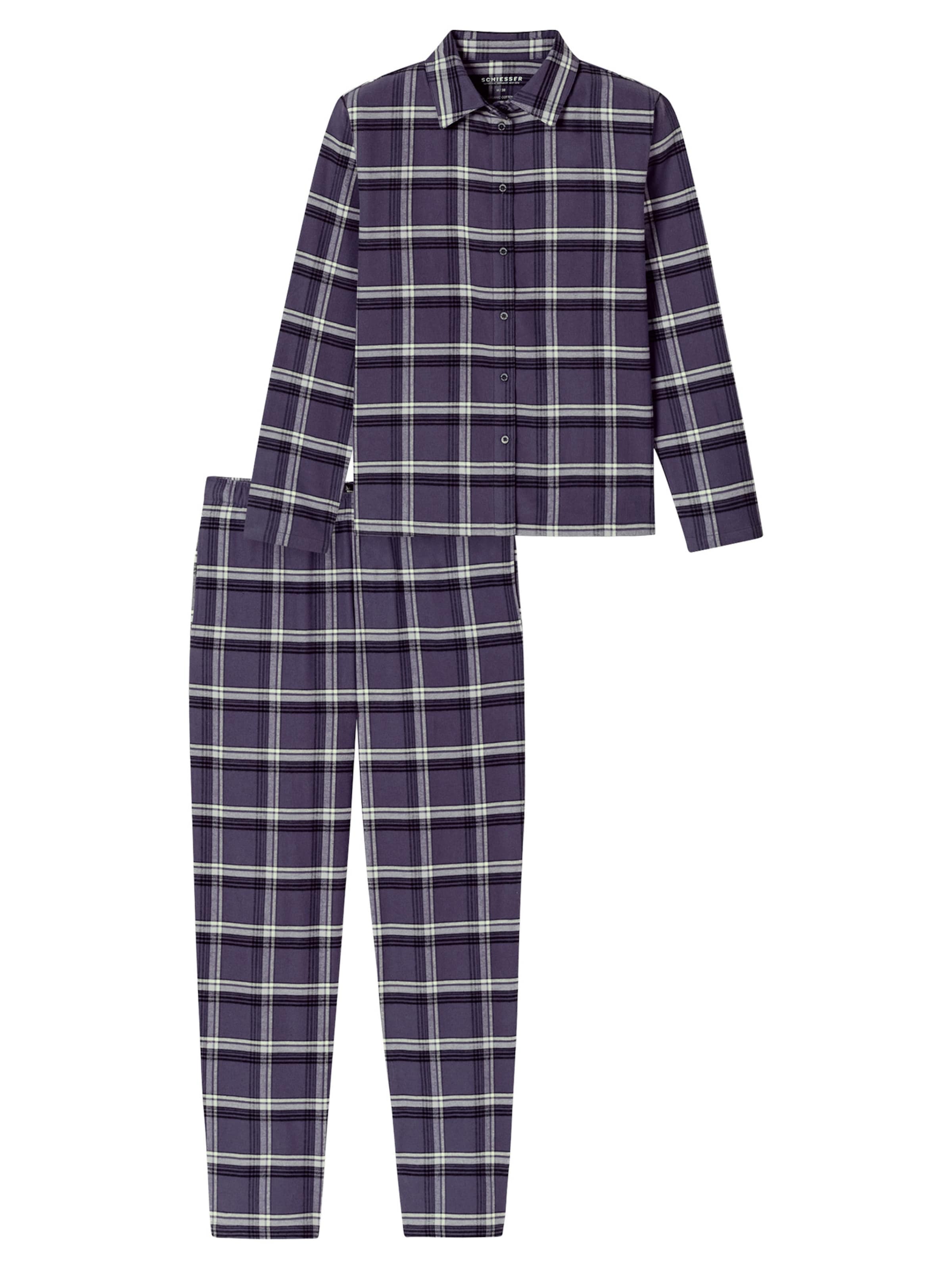 SCHIESSER Pyjama ' Selected Premium Warming ' in indigo / weiß, Produktansicht