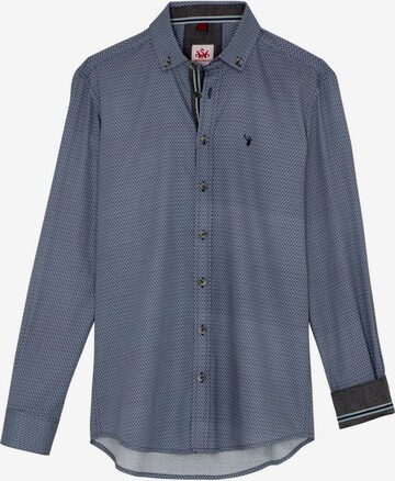 SPIETH & WENSKY Slim fit Traditional Button Up Shirt 'Bitburg' in Blue: front